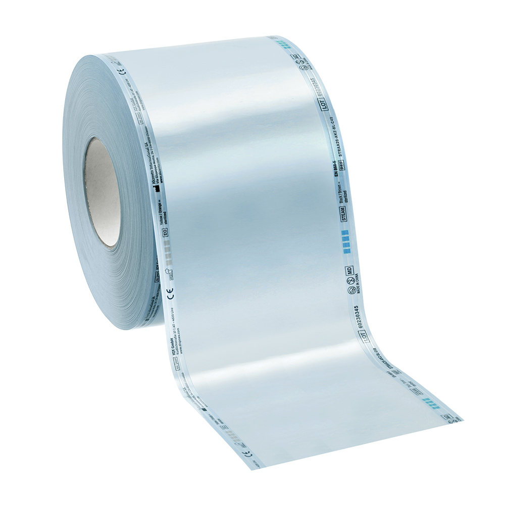 TOP SAFE Sterilisationsrolle 150 mm ohne Falte blau, 200 m Rolle