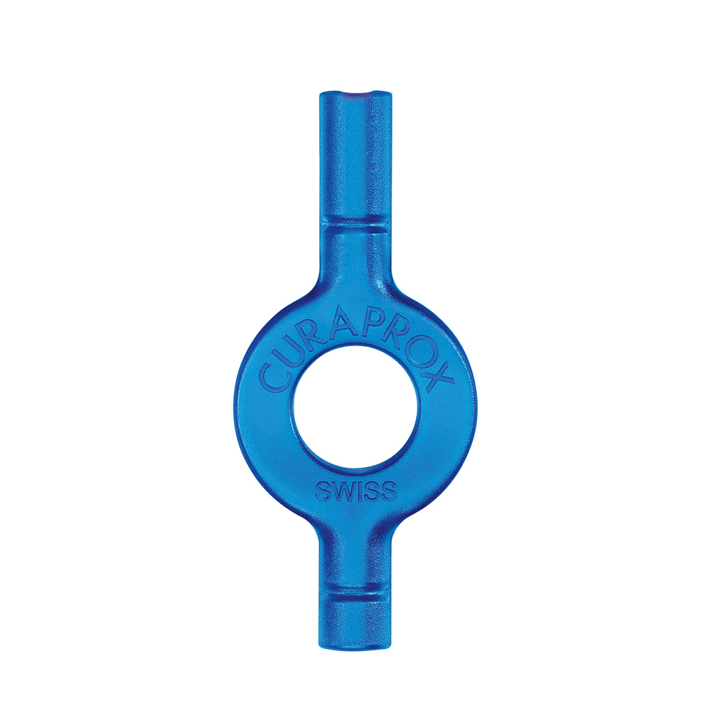 Curaprox UHS 409 Handy-Halter blau mit Schutzkappe, 3 Stück