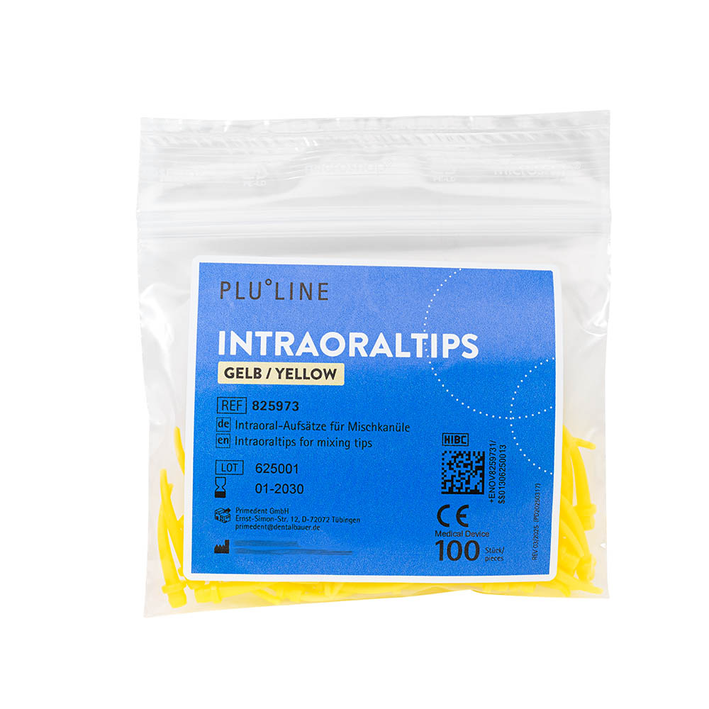 PLULINE Intraoraltips gelb, 100 Stück