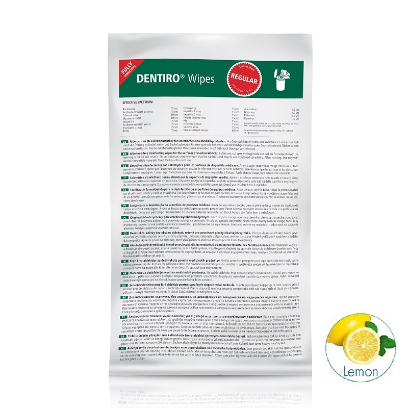 DENTIRO Wipes Lemon Refill   120Stk