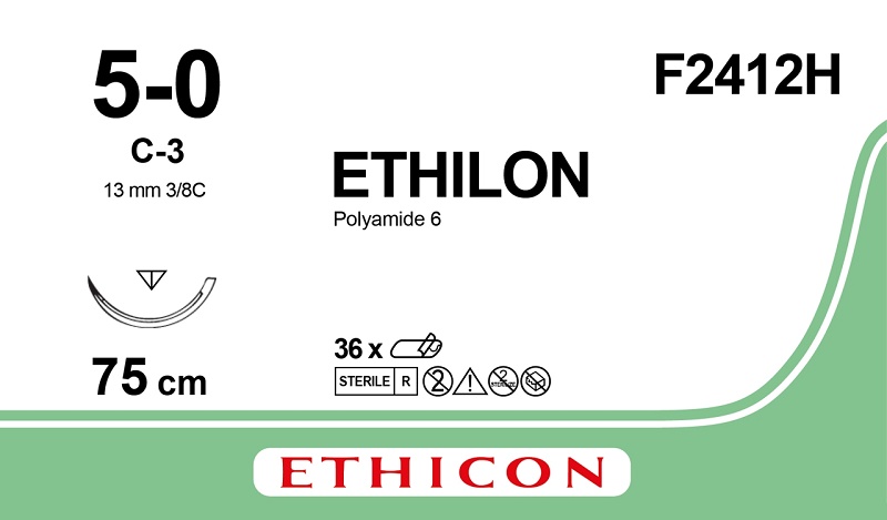 Ethilon 5-0 C-3 75cm F2412, 36 Stück