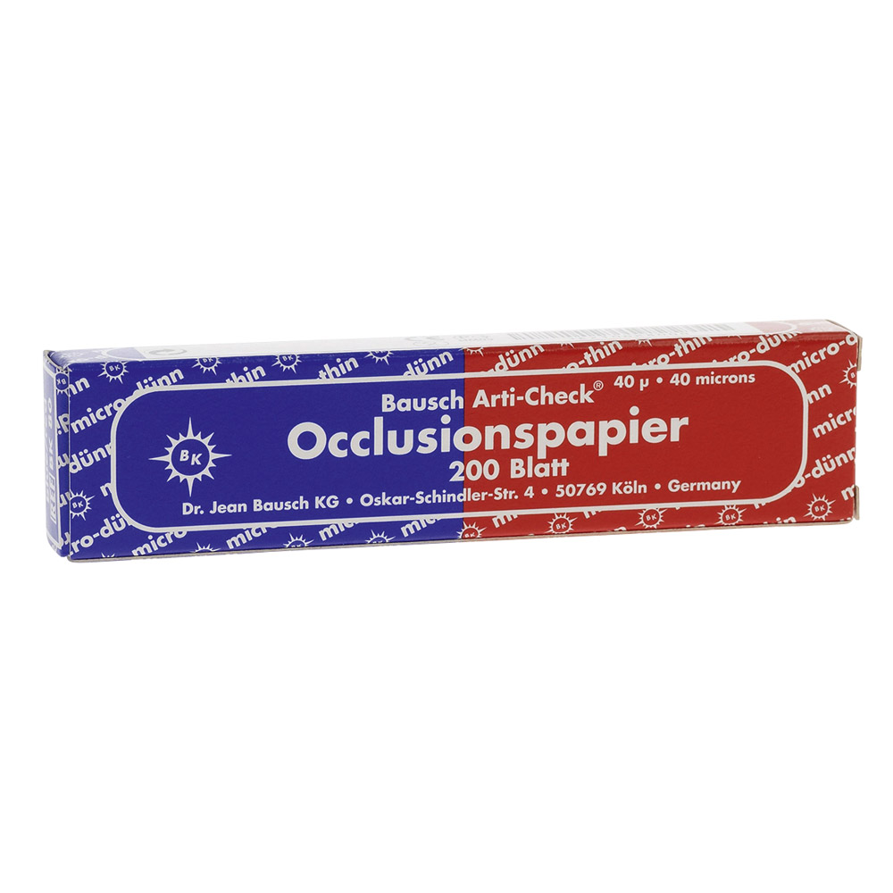 BK 80 papier d'occlusion bleu/rouge droite 200 pces