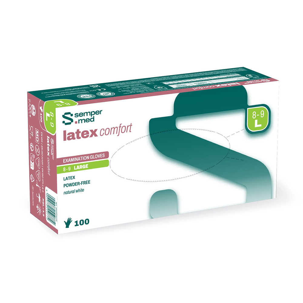 Sempermed latex comfort Handschuhe PF L/8.5