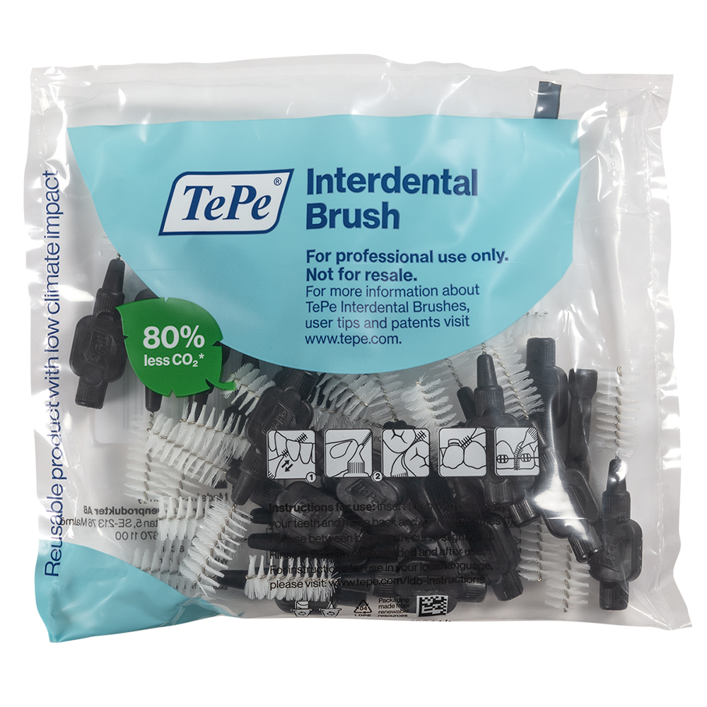 TePe brossettes 1,5 noir avec capuchon 25pces