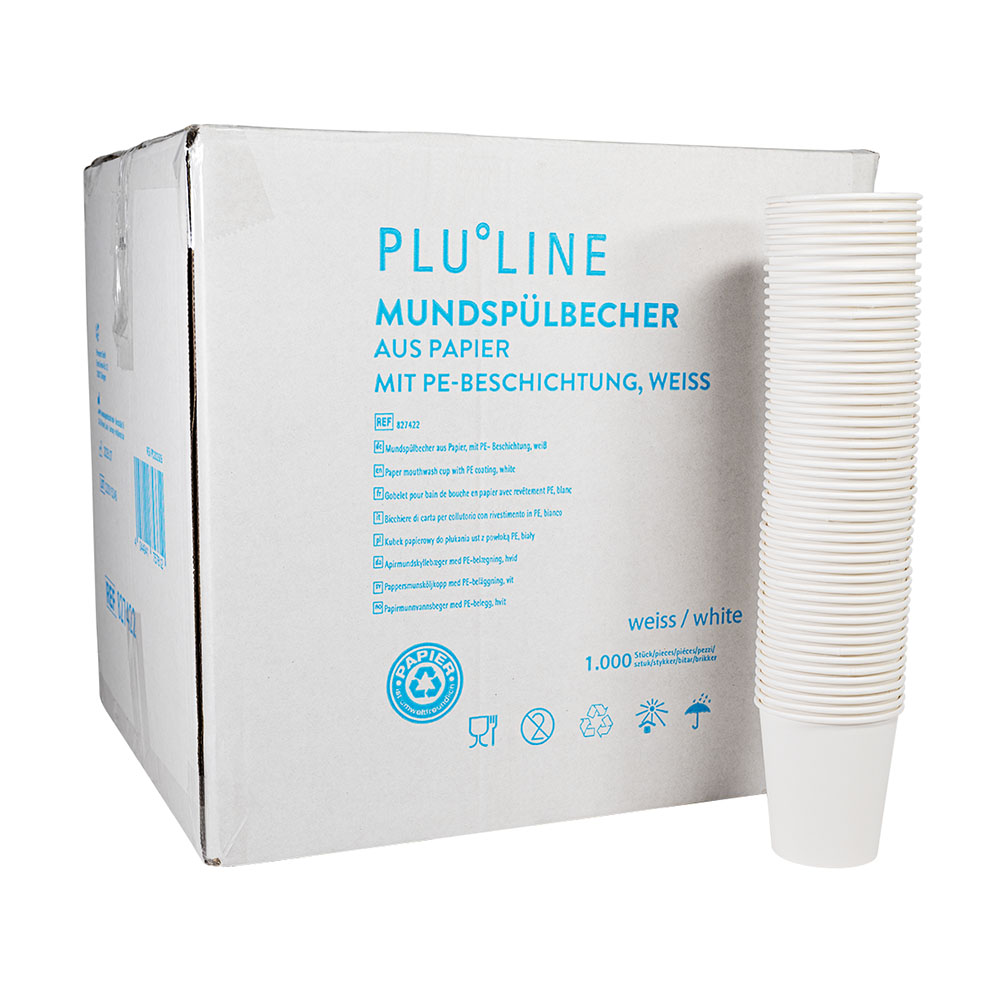 PLULINE Mundspülbecher Papier, 1000 Stück
