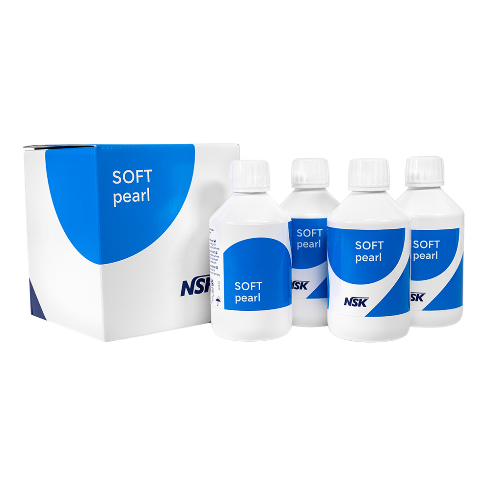 Poudre prophylactique NSK SOFTpearl 65 µm, 4 bouteilles de 250 g