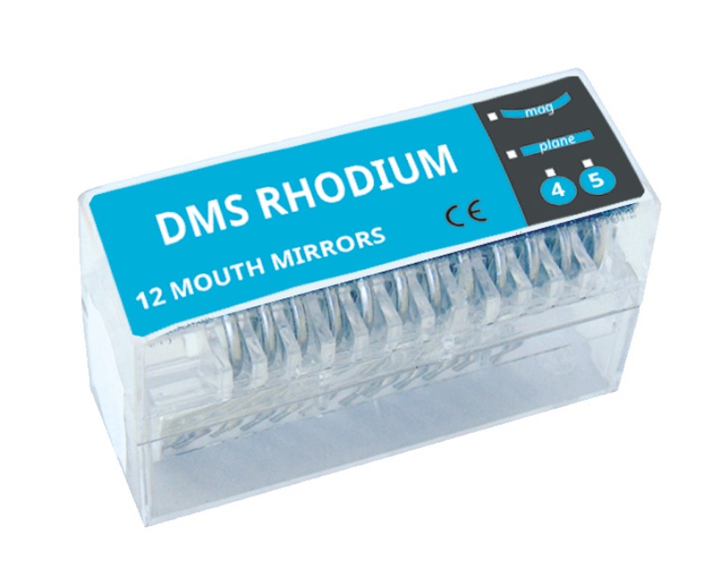 DMS Mundspiegel Rhodium Gr.4 plan, 12 Stück