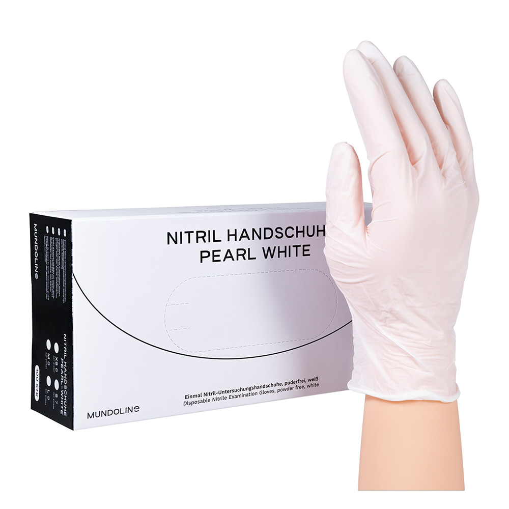 Mundoline Nitril Handschuhe Pearl Gr. L white, 100 Stück