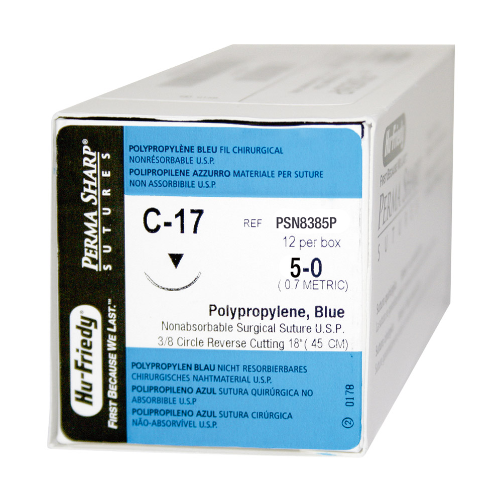 Nahtmaterial Polypropylene 5-0 PSN8385P, 12 Stück