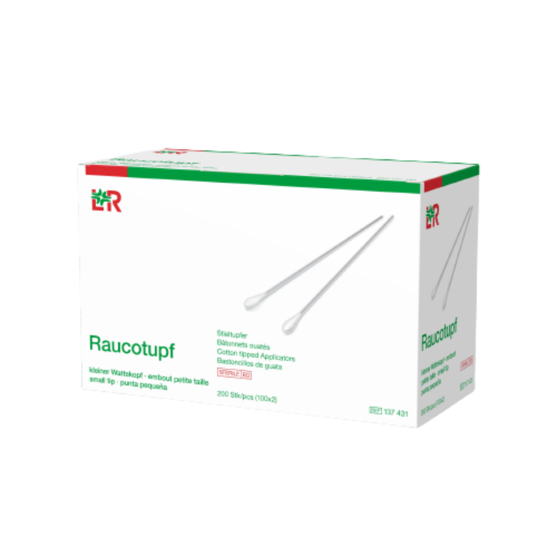 Raucotupf Stieltupfer klein steril, 100 x 2 Stück Packung