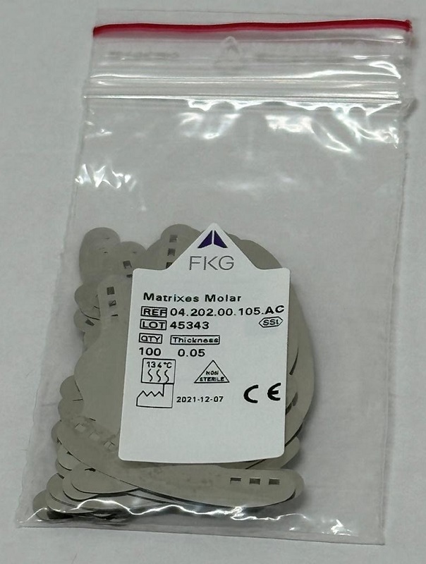 FKG Matrizen Stahl 202 Molar 0,05mm, 100 Stück Packung