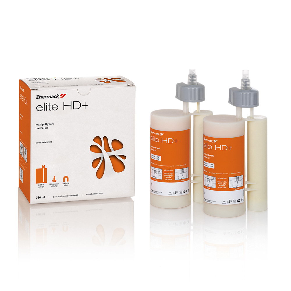 Elite HD+ Maxi Putty Soft Normal Set, 2 x 380 ml Cartrigde, 15 Mixer, 2 Lockers Tips