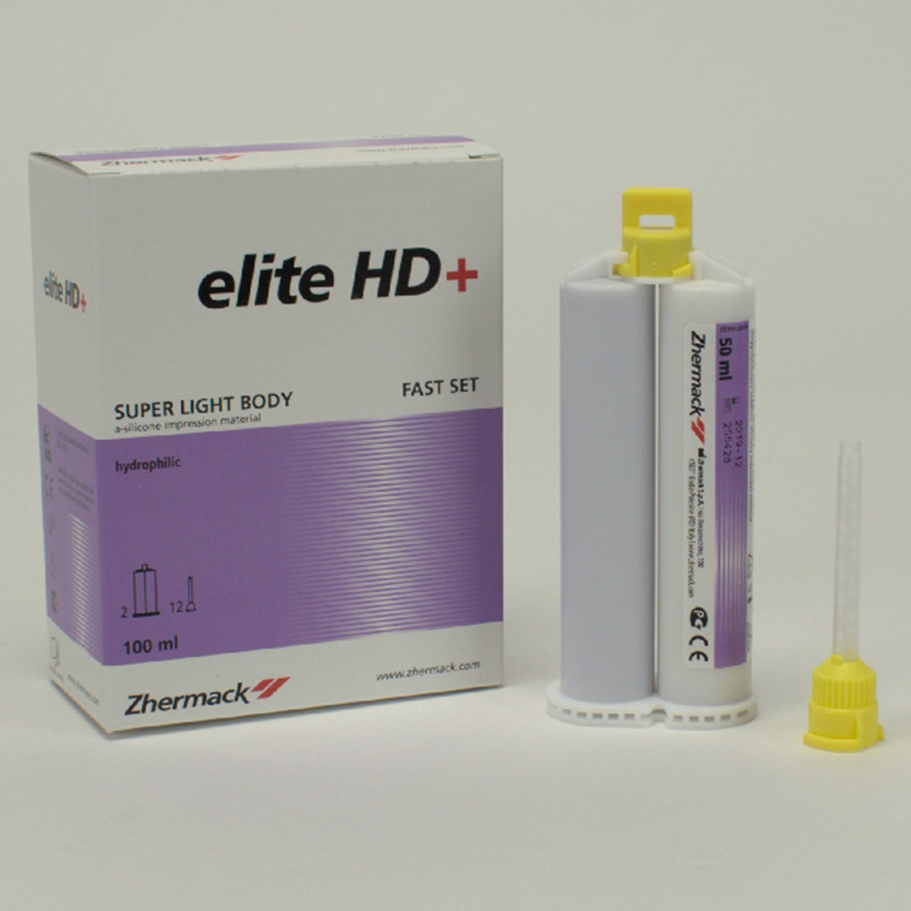 Elite HD+ super light body fast set, 2 x 50 ml Kartusche, 12 Mixing Tips