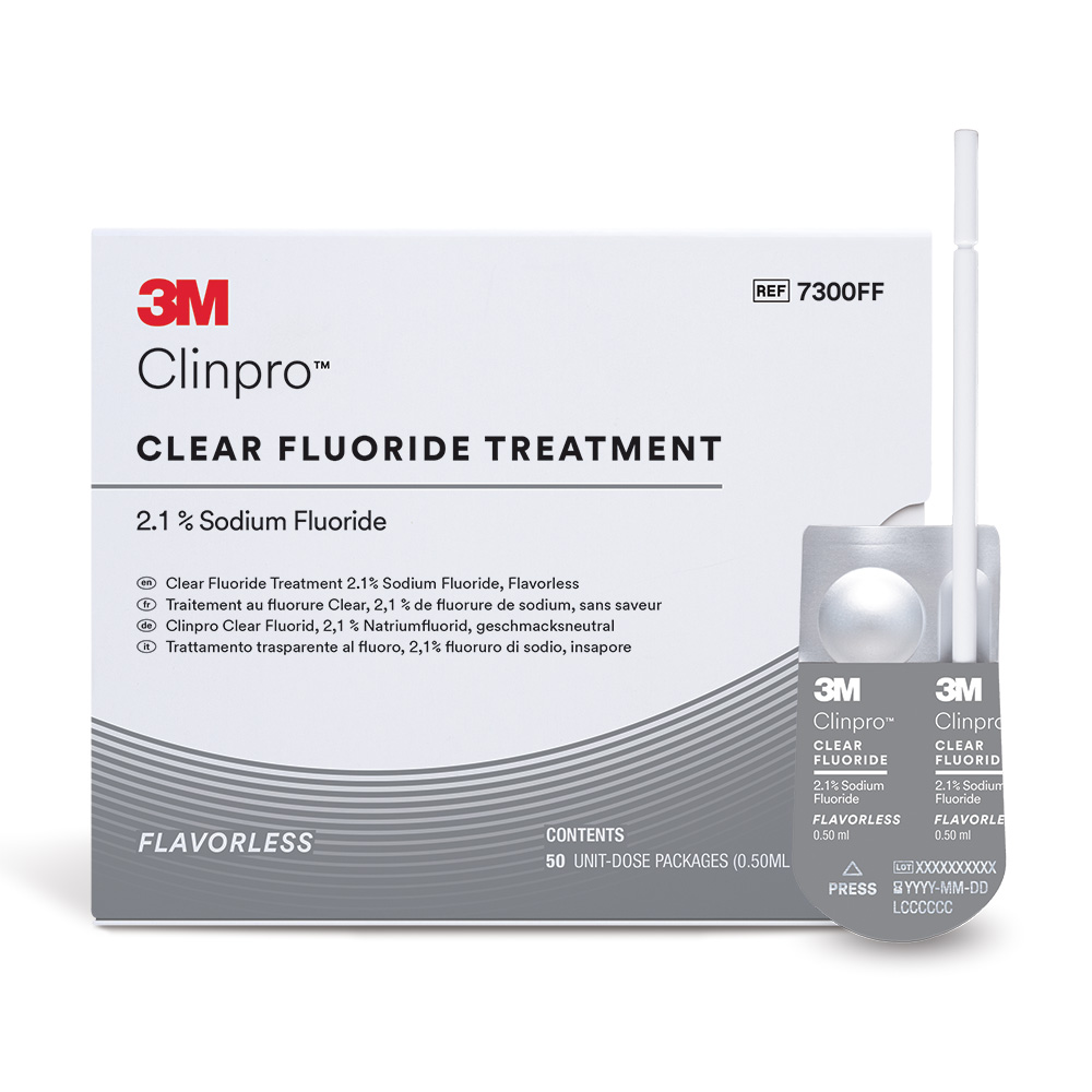 Clinpro Clear Fluorid Neutral L-Pop, paquet de 50 x 0,5 ml