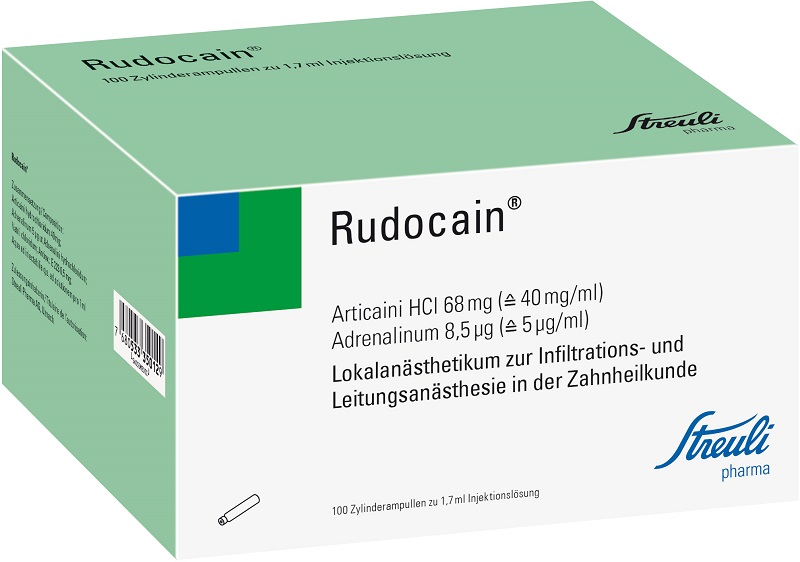 Rudocain Zyl Amp >CH, boîte de 100 ampoules cylindriques de 1,7 ml