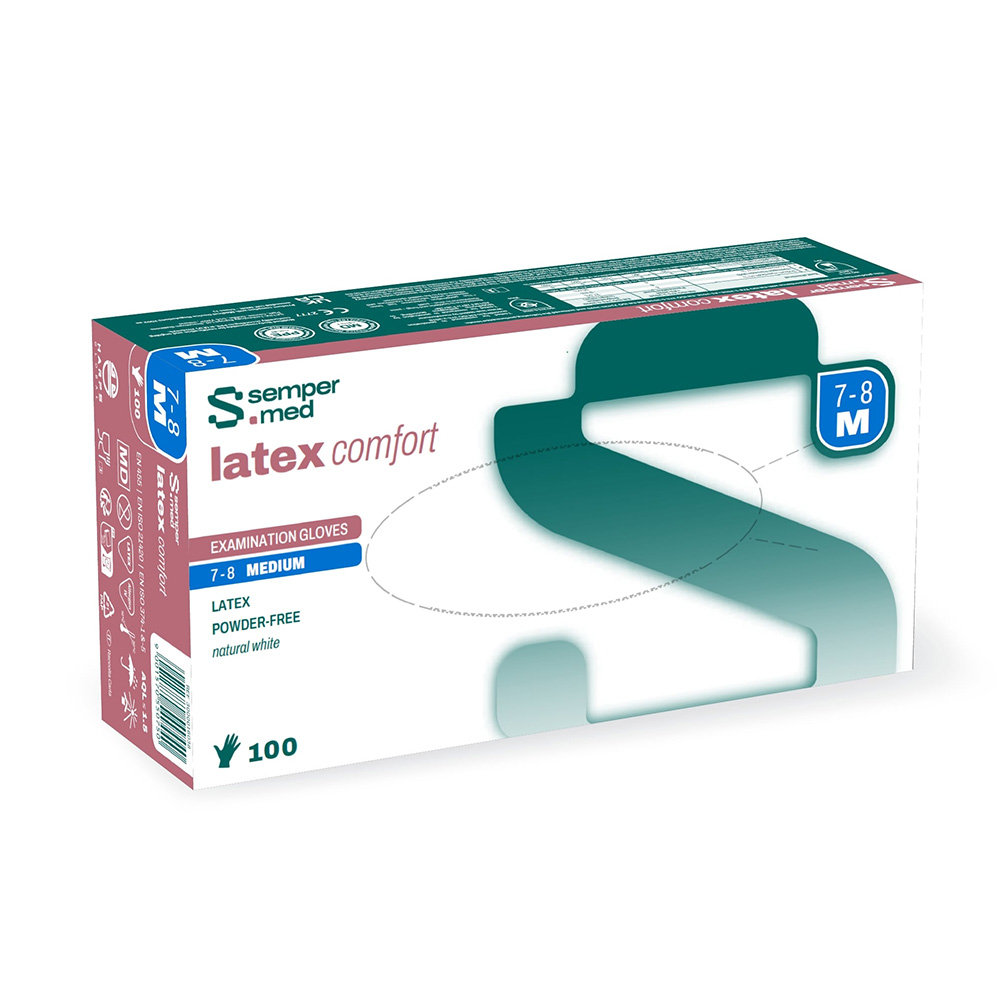 Sempermed latex comfort Handschuhe PF M/7.5