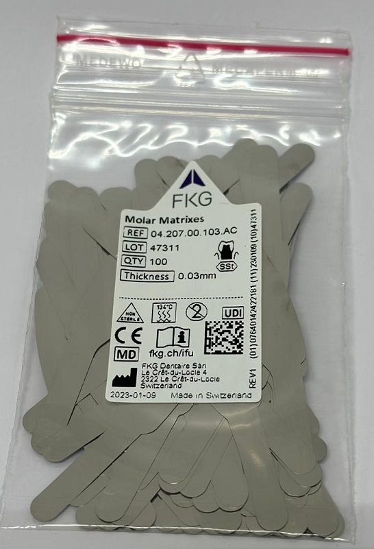 FKG Matrizen ET 0,03 mm Nr.207 Molar, 100 Stück Packung