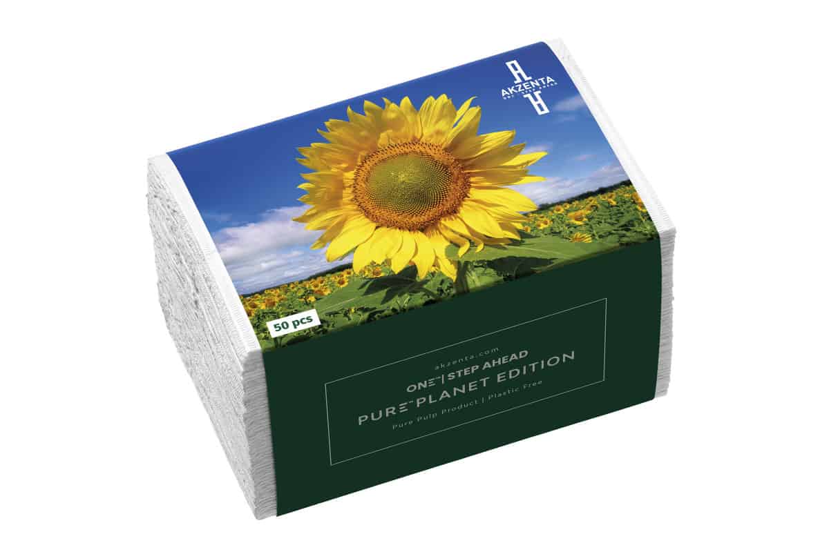 Serviettes patients Akzenta Pure Planet 33 x 45 cm blanc, 500 pièces
