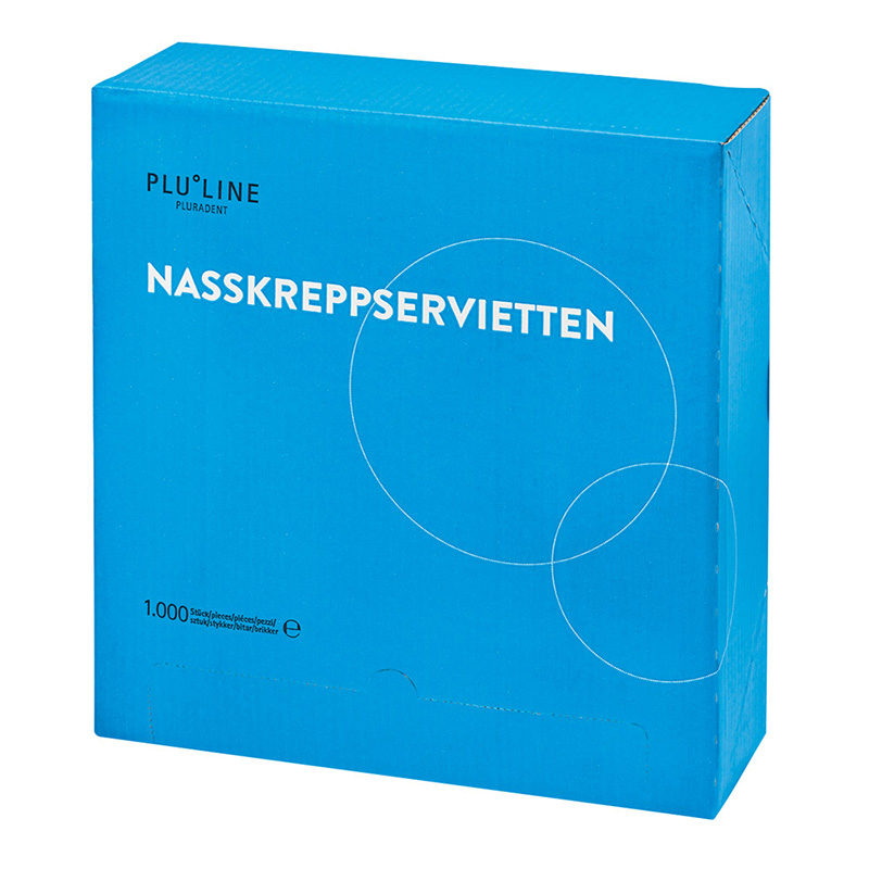PLULINE Nasskreppservietten 34 x 38 cm weiß, 1000 Stück