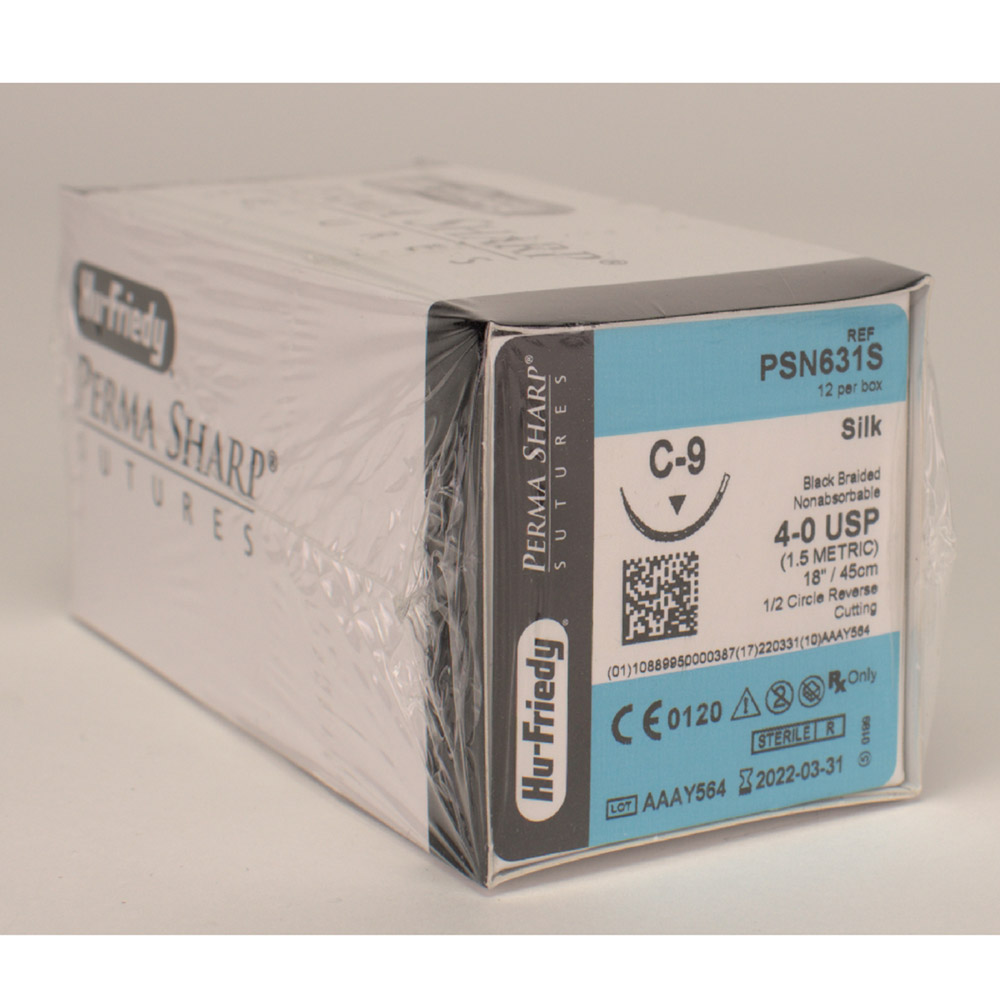 Sutures Soie #4-0NA/C-9 inversée 1/2 cercle