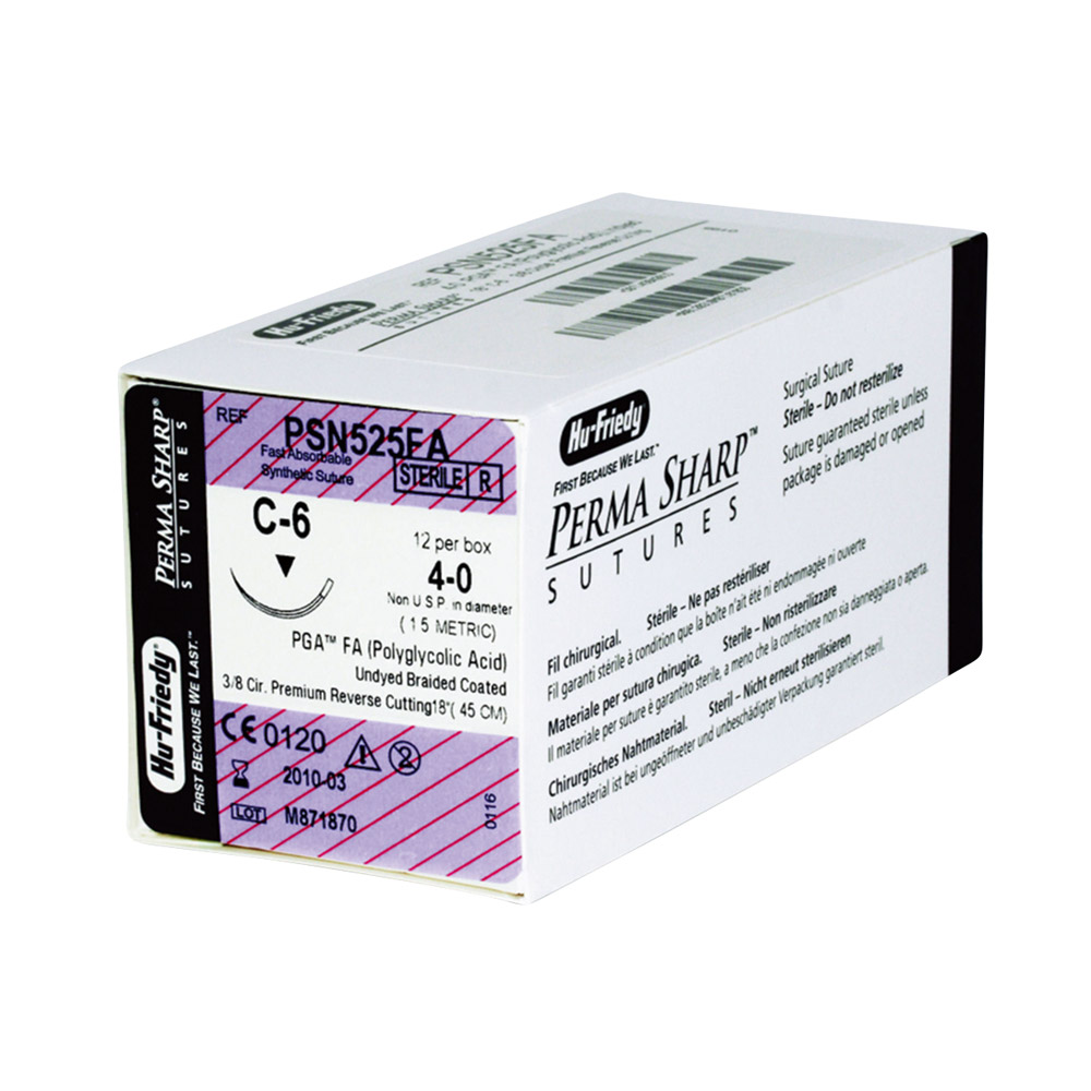 Nahtmaterial PGA ungefärbt PSN525FA, 12 Stück