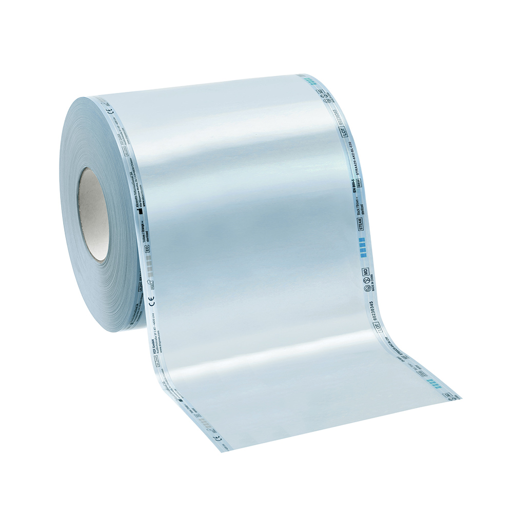 TOP SAFE Rouleaux de stérilisation 200 mm sans pli bleu, rouleau de 200 m
