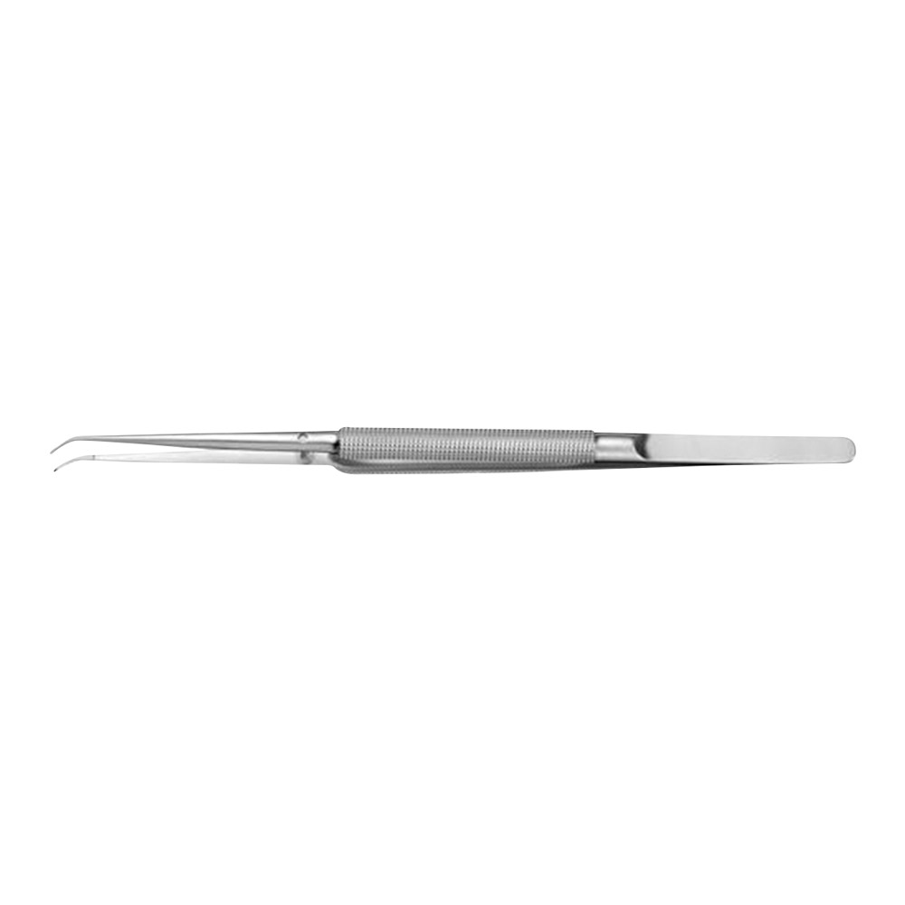 Pince micro 0,8 incurvée, manche rond St
