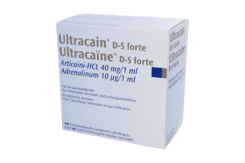 Ultracain DS forte  >CH, 100 x 1.7 ml Zylinderampullen Packung