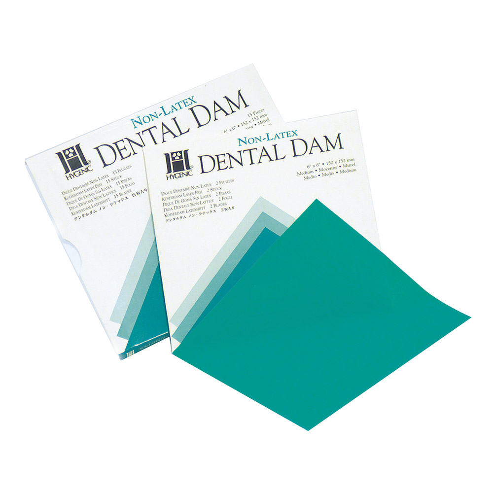 Hygenic Kofferdam latexfrei mittel 152 x 152 mm grün, 15 Blatt