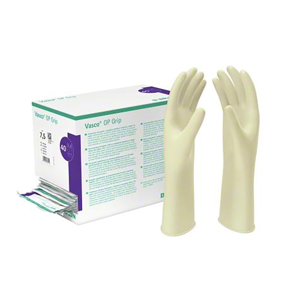Vasco OP Grip Latex Handschuhe puderfrei Gr. 7, 40 Paar