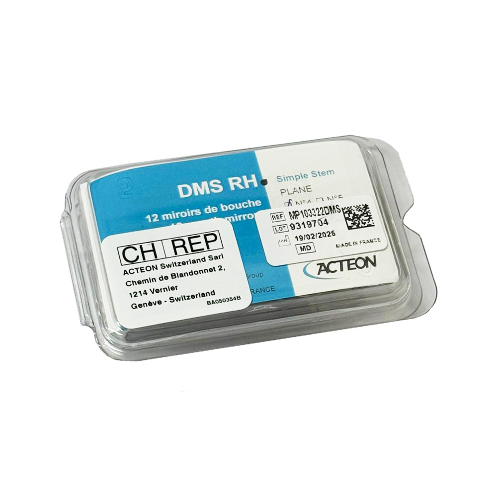 DMS Mundspiegel Rhodium Gr.4 plan, 12 Stück