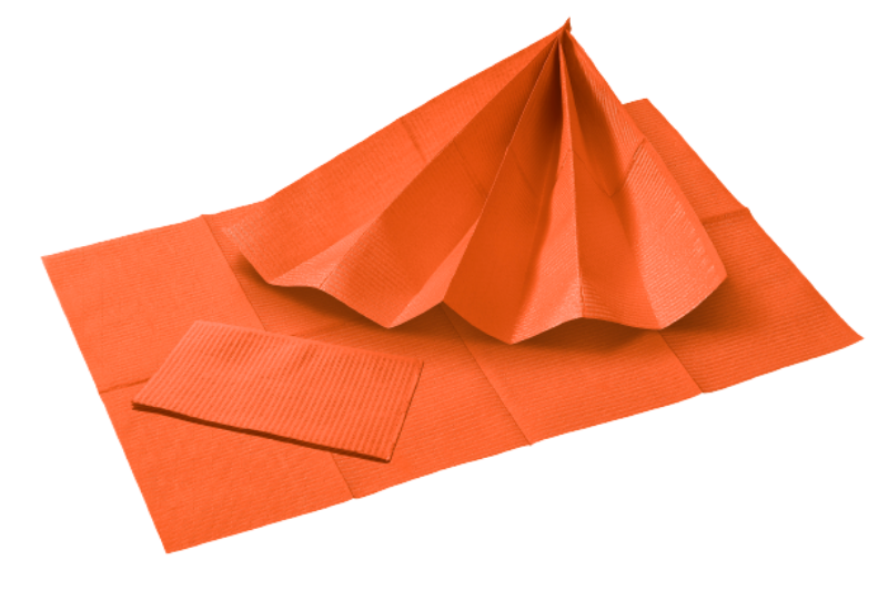 Serviettes patients TOP SAFE orange, 2 plis, 33 x 45 cm, 500 pièces