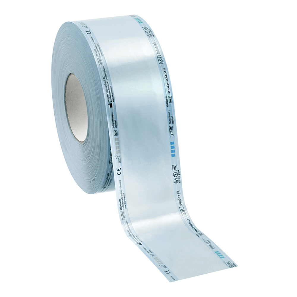 TOP SAFE Sterilisationsrolle 75 mm ohne Falte blau, 200 m Rolle