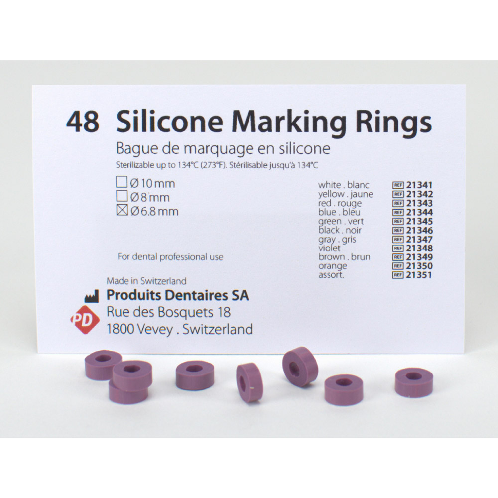 Silikon Ringe 6,8 mm violett, 48 Stück