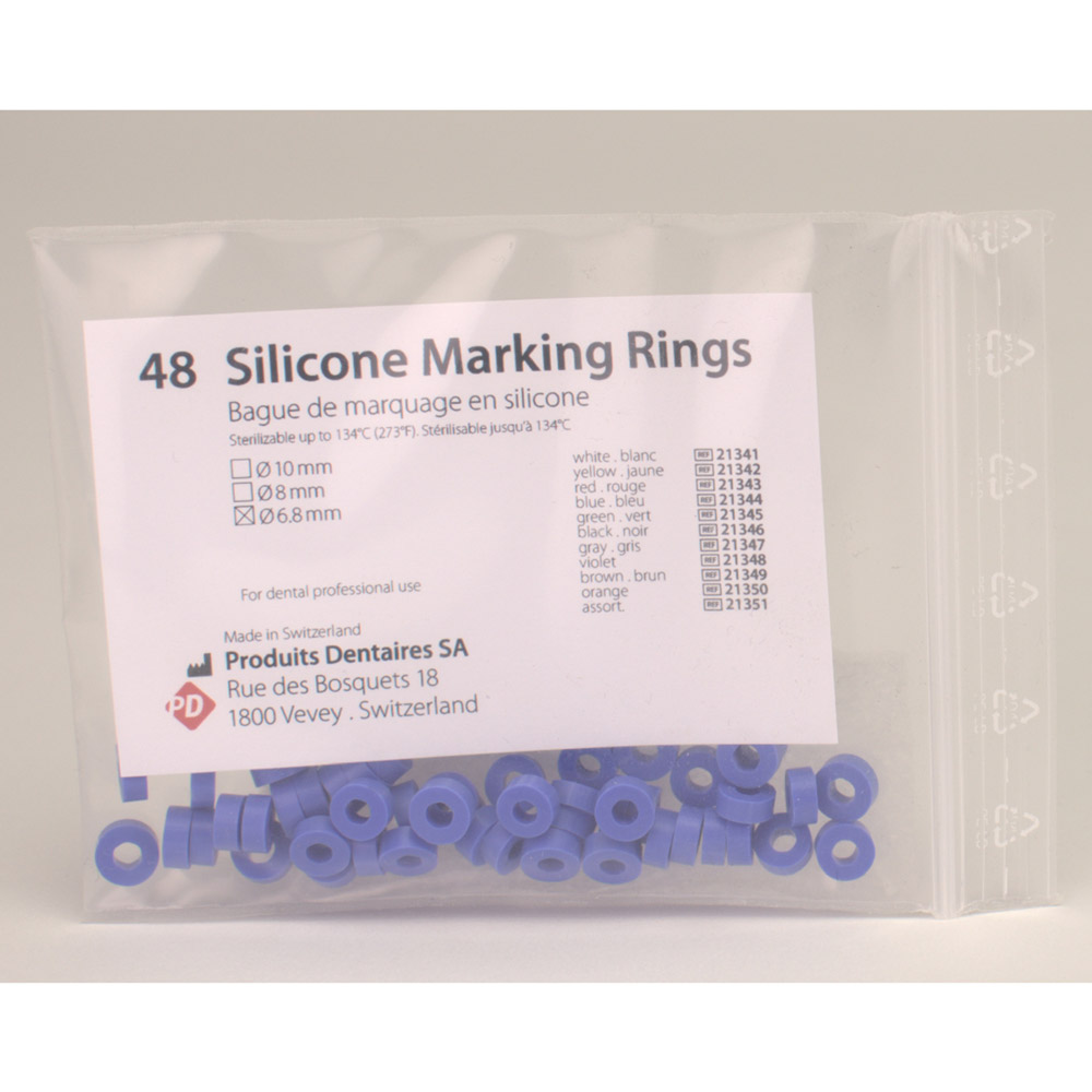 Silikon Ringe 6,8 mm blau, 48 Stück