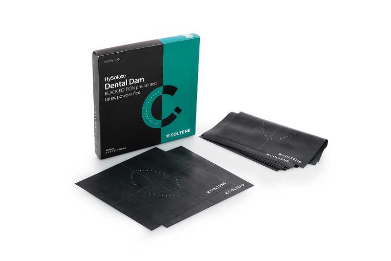 HySolate Latex Dental Dam Black mittel 152 x 152 mm bedruckt, 36 Stück