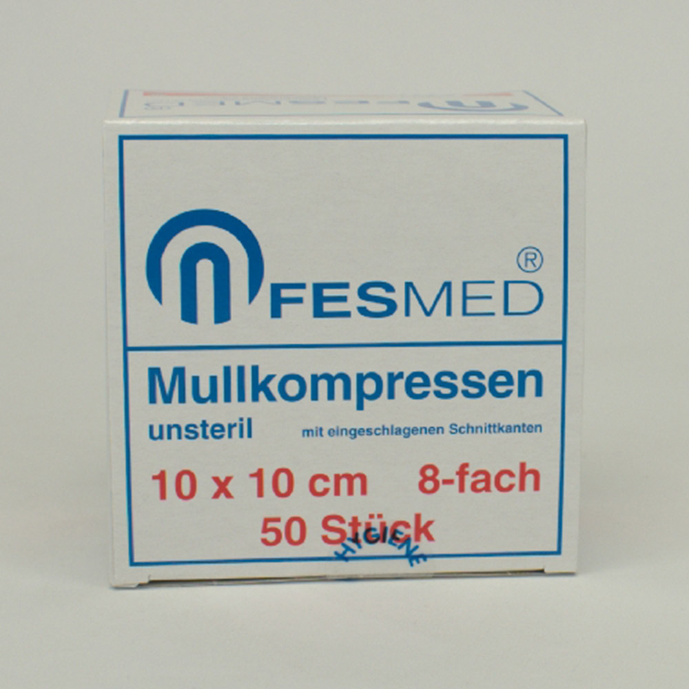 Mullkompressen unsteril 8-Fach 10 x 10 cm, 50 Stück