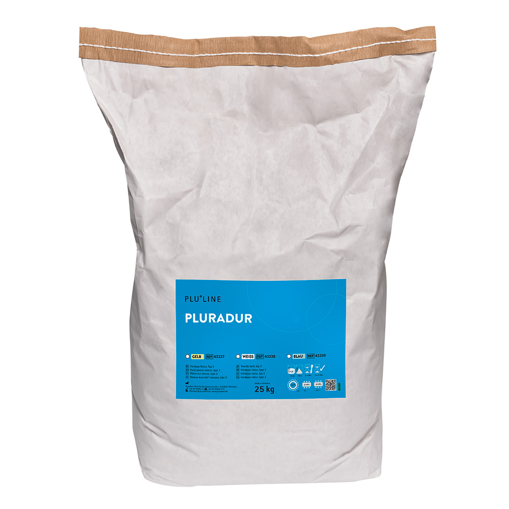 Pluradur Hartgips gelb, 25 kg Sack