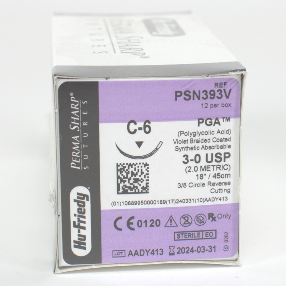 Nahtmaterial PGA 3-0 PSN393V, 12 Stück