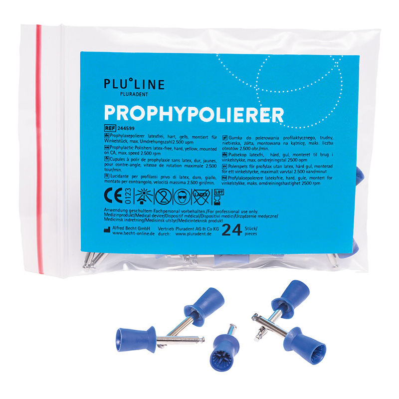 PLULINE Prophy Polierer soft blau, 24 Stück