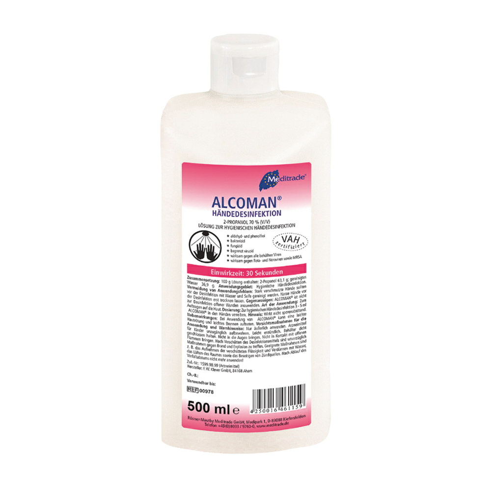 Alcoman+ Händedesinfektion 500 ml