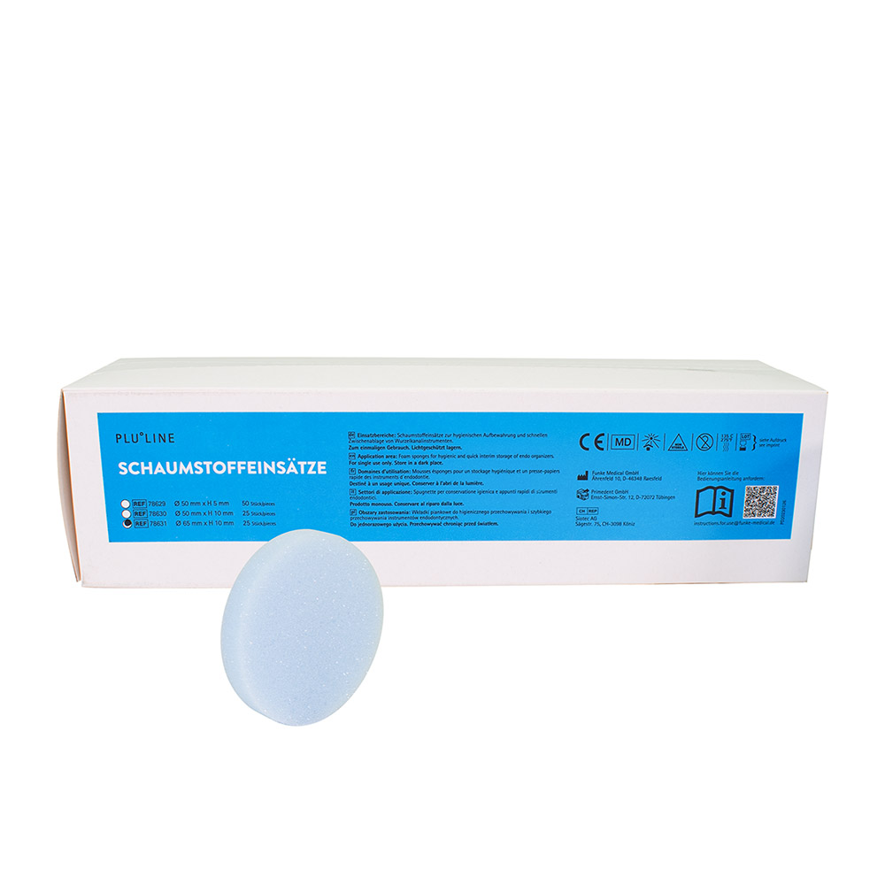 PLULINE Schaumstoffeinsätze 65 x 10 mm, 25 Stück