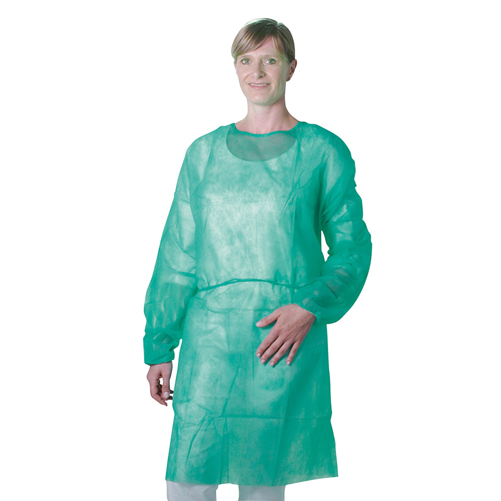 Besuchermäntel PP zum Binden grün, 100 Stück