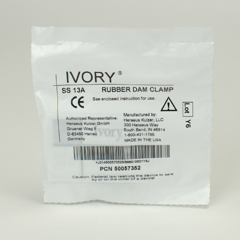 Kofferdam Klammer Ivory Nr. 13A, Stück