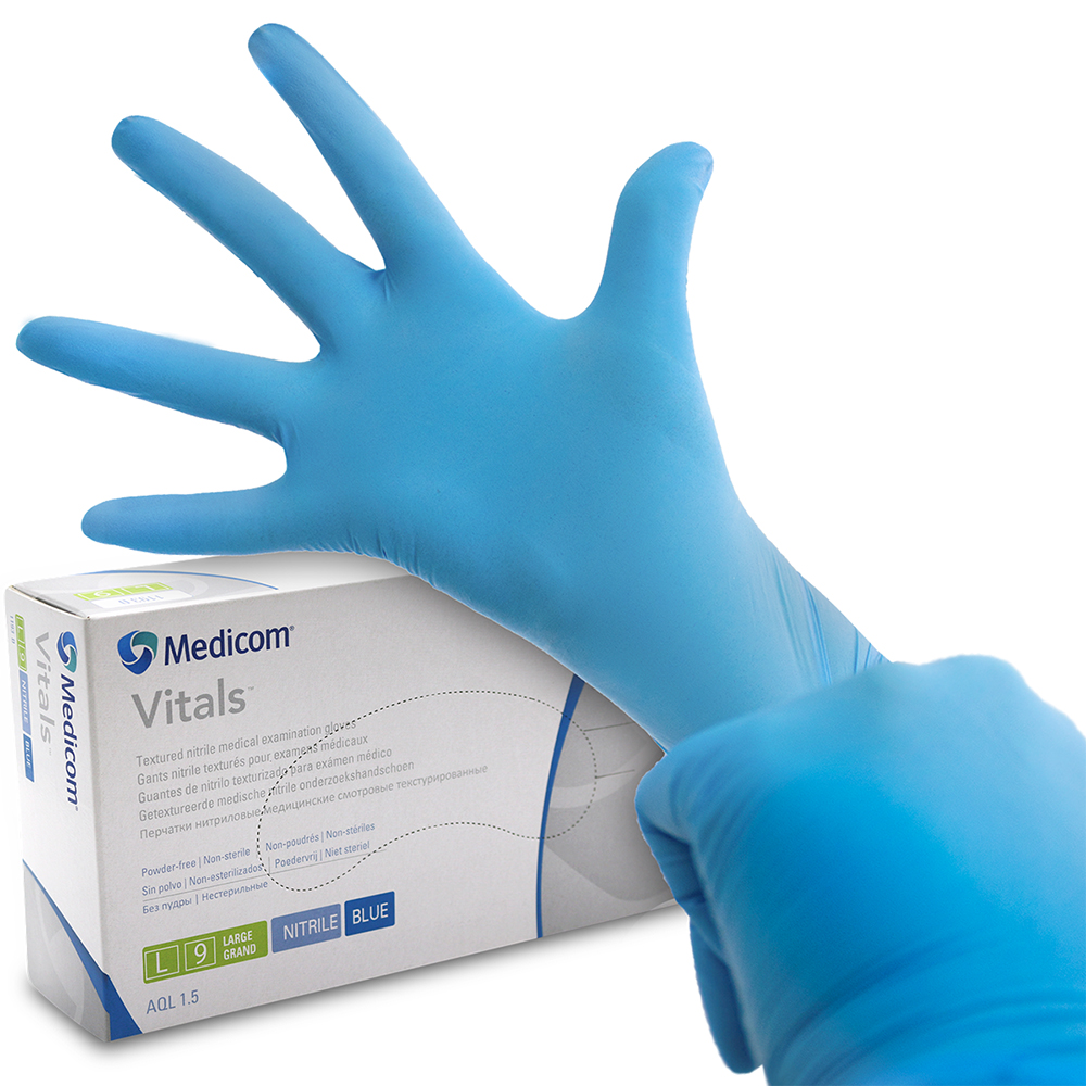 SafeTouch Advanced Vitals Nitril Handschuhe puderfrei blau Gr. M, 100 Stück