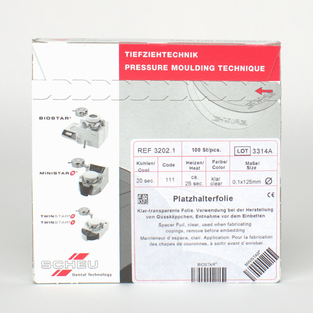 Platzhalterfolie 125 x 0,10 mm klar, 100 Stück