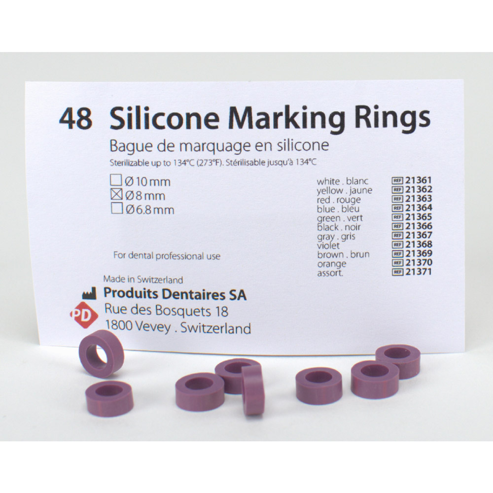 Silikon Ringe 8,0 mm violett, 48 Stück