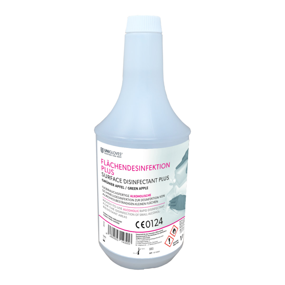 Unigloves Flächendesinfektion Plus Apfel, 1 L Flasche