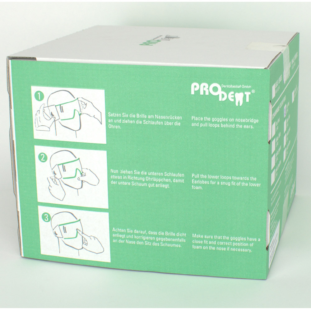 Schutzbrille Patient Isiluxx rot getönt, 40 Stück