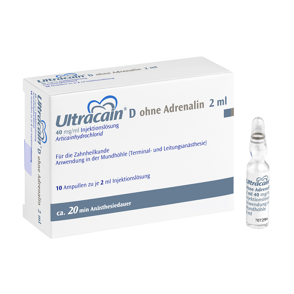 Ultracain D ohne Adrenalin, 10x 2 ml Brechampullen